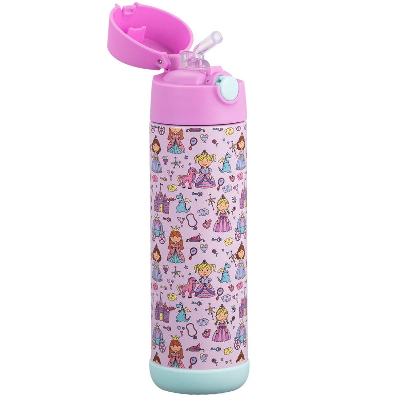 Snug Insulated Kids Water Bottle with Straw & Spout - Double-Wall Stainless Steel, Leakproof, Easy-Flip Lid - For School, Travel, Toddlers & Big Kids - Princess, 17oz - Image 5